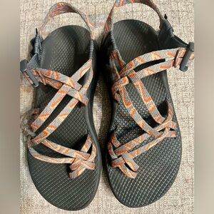 CHACO Gray and Orange Sandals SZ 8